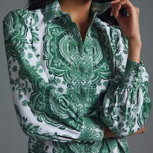 NWT Anthropologie Kachel Midi Linen Dress M/US 8